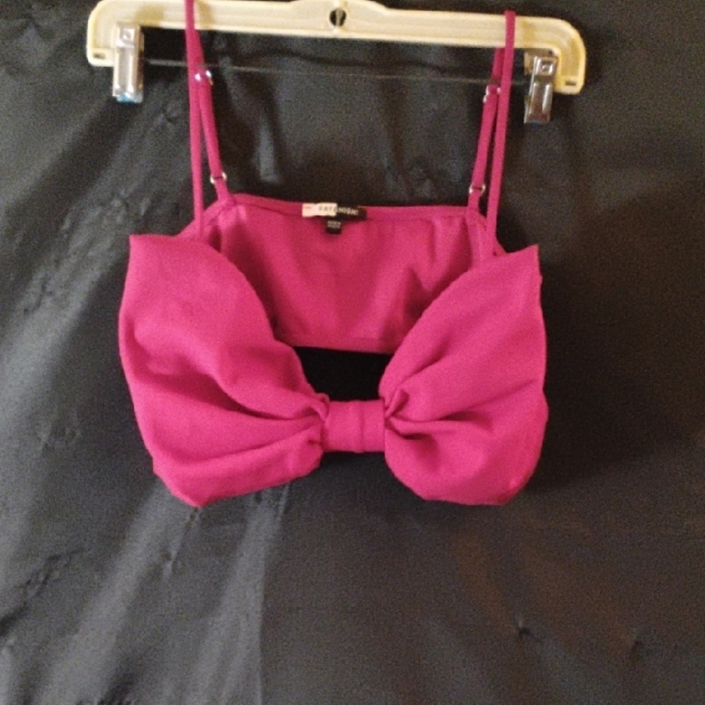 Red Bow Crop/Bralette Top